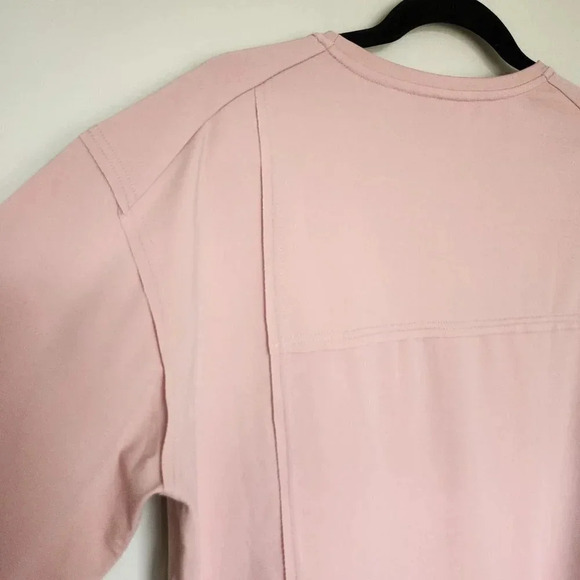 LIT Activewear Long Sleeve Crew Neck Exposed Seams Top Blush Pink Size M - Picture 7 of 7